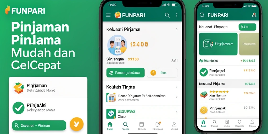 Antarmuka aplikasi FUNPARI yang user-friendly untuk pinjaman.