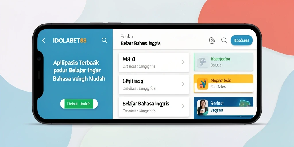 Antarmuka aplikasi IDOLABET88 yang ramah pengguna untuk belajar bahasa Inggris.