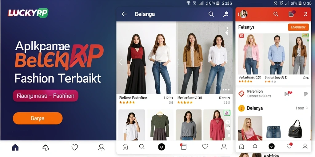 Tampilan antarmuka <strong>LUCKYRP</strong> yang modern dan stylish untuk belanja fashion.