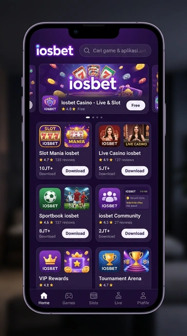 Tampilan katalog aplikasi iosbet